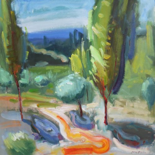 Oil on paper painting of Kenwood Valley by Daniel Bayless