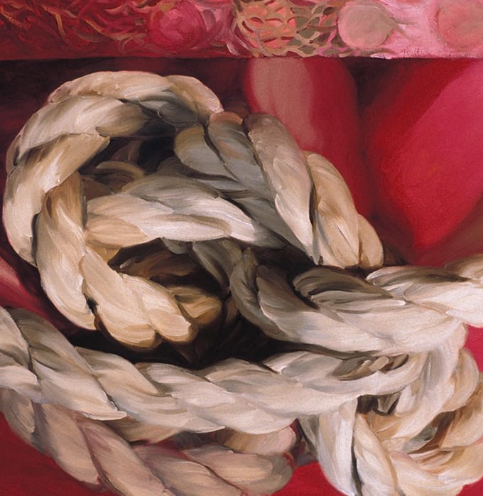 Oil on canvas Untitled (rope #6: pink) by Susan Brenner