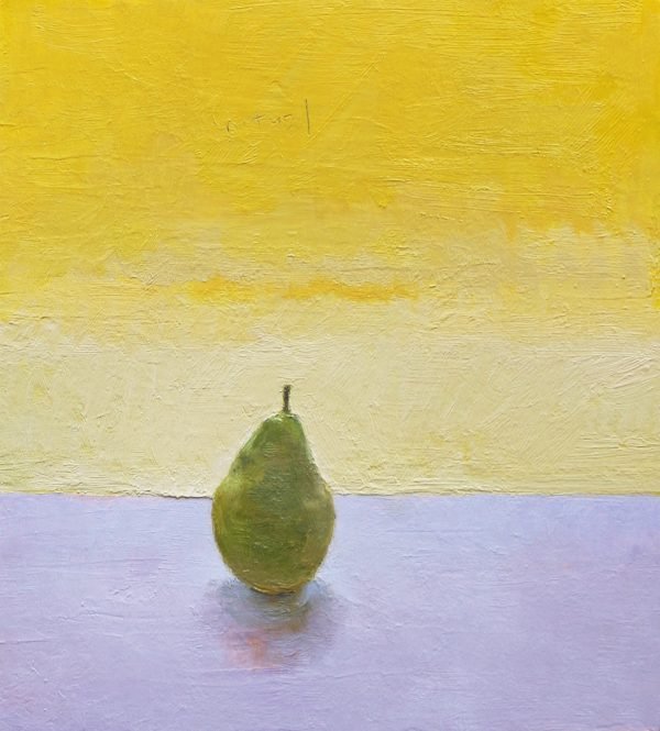 Oil,graphite on paper on board Pear by Greg Siler