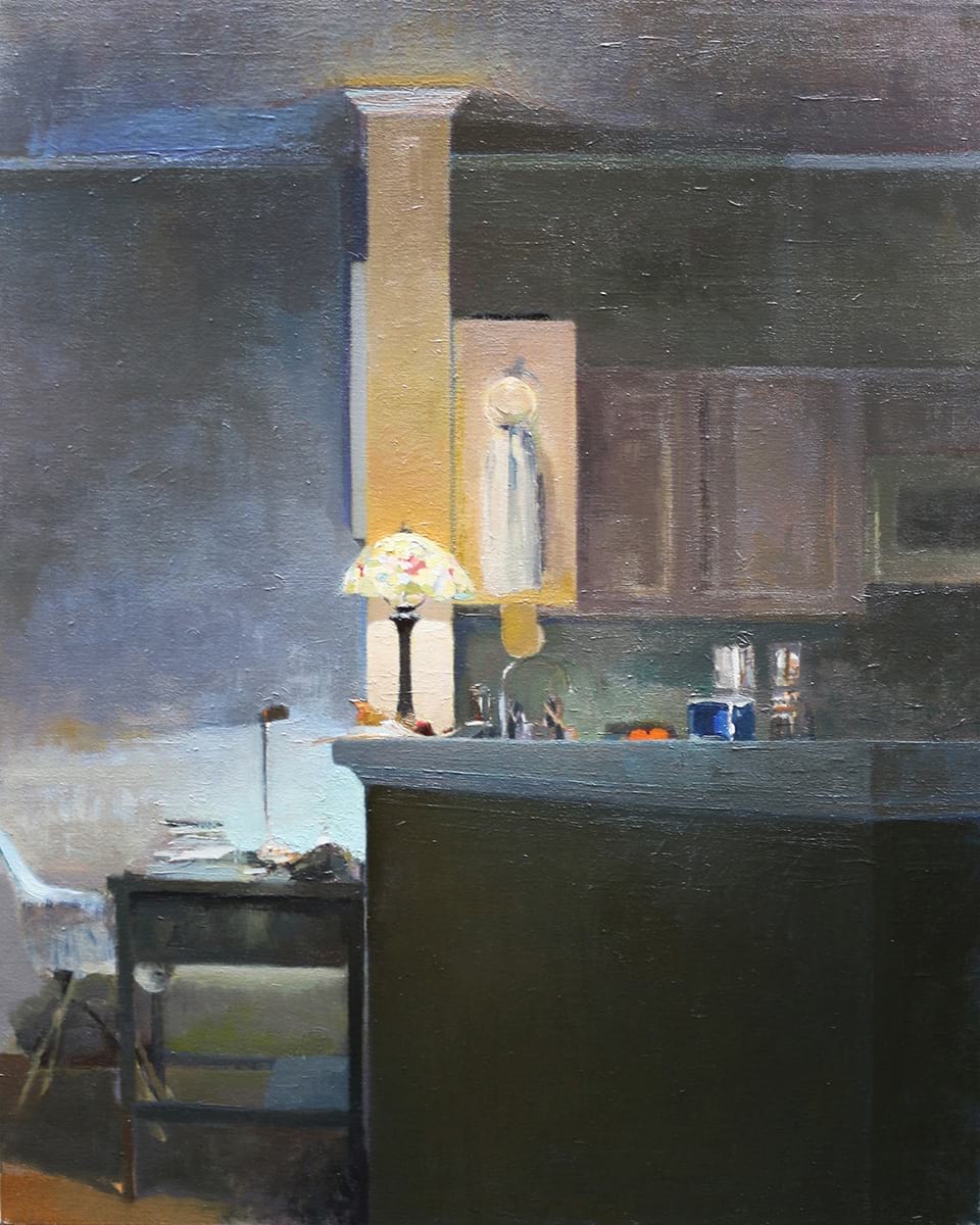 Oil on canvas Two Lamps by Greg Siler