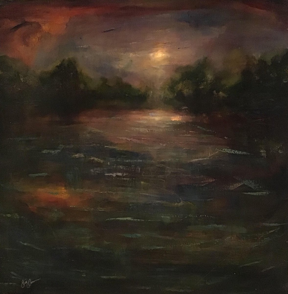 Oil on canvas Old Stoner's Pond by Jill Jones